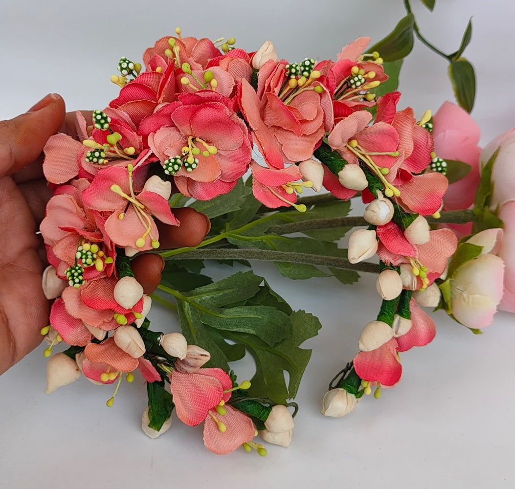 Peach Bridal Hair Gajra | Grocsy