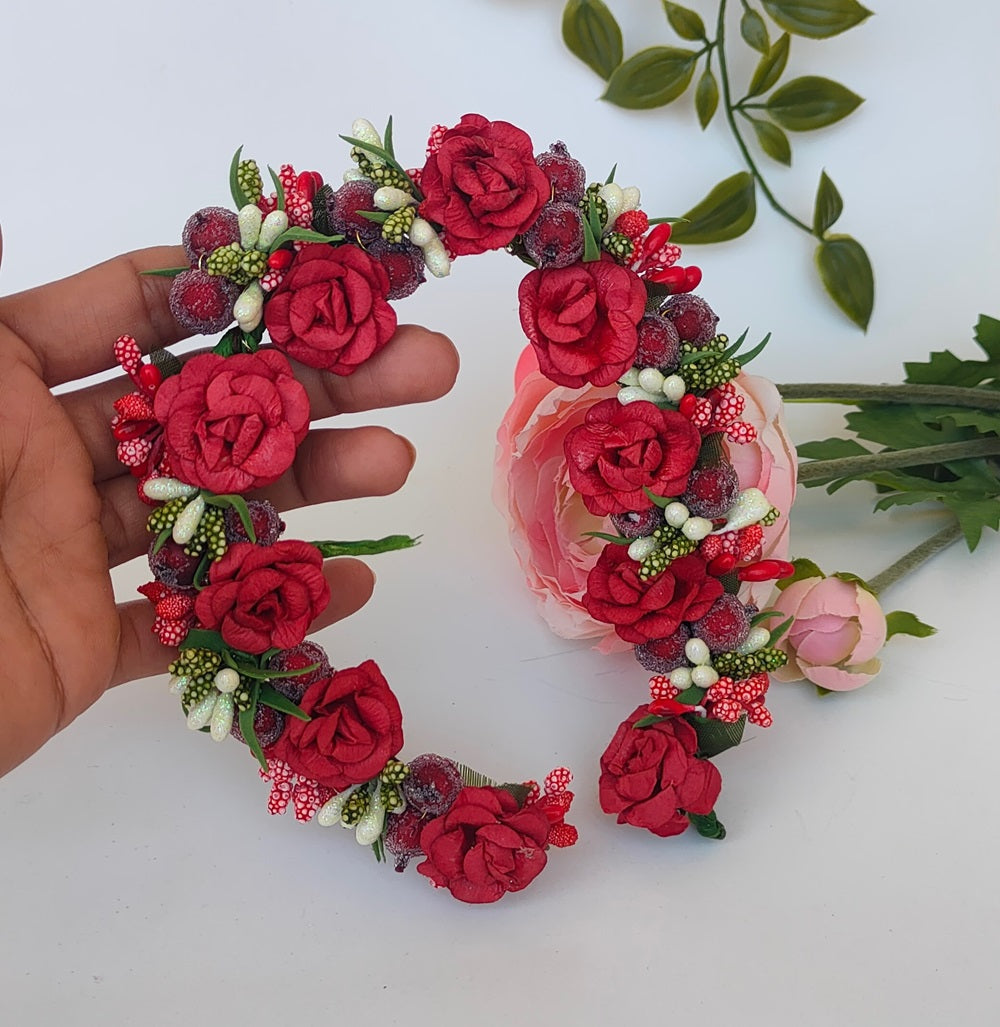 Red Rose Flower Gajra | Grocsy