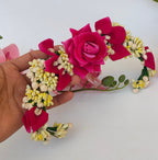 Pink Rose Flower Hair Gajra | Grocsy