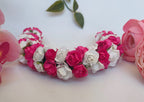 Pink & White Rose Gajra | Grocsy