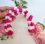 Pink & White Rose Gajra | Grocsy