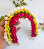 Red & Yellow Flower Hair Gajra | Grocsy