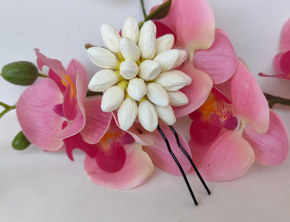 Artificial Jasmine Flower Brooch | Grocsy