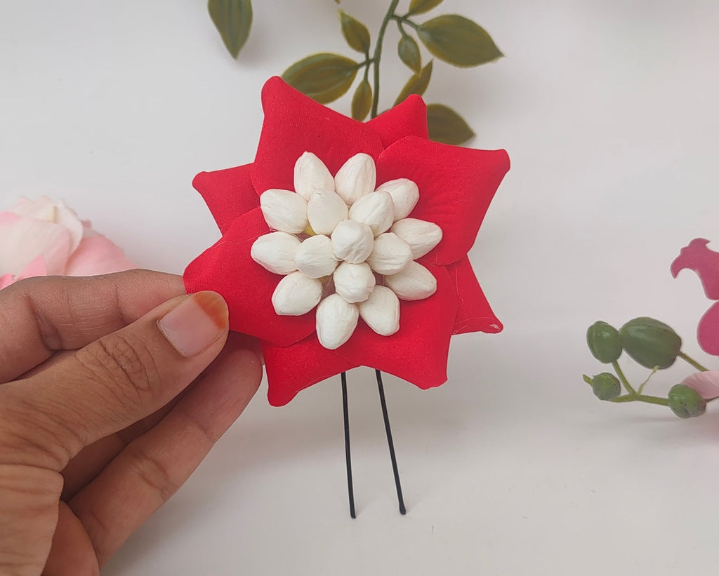 Red Petals Flower Brooch | Grocsy