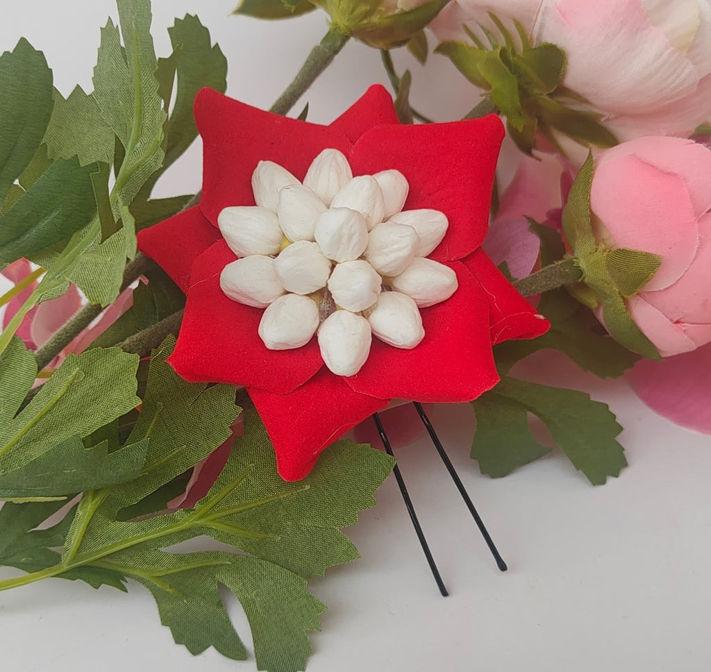 Red Petals Flower Brooch | Grocsy