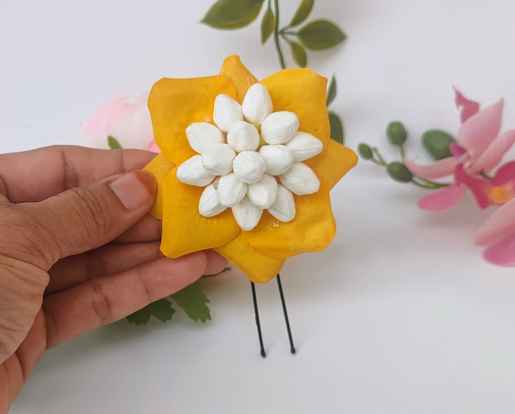 Yellow Petals Flower Brooch | Grocsy