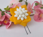 Yellow Petals Flower Brooch | Grocsy