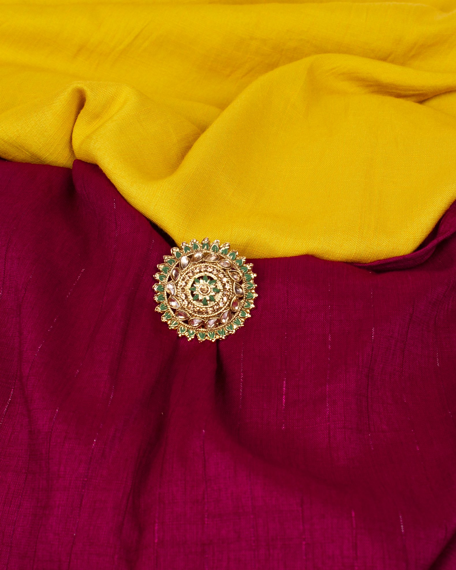 Gold-Polished Alloy Ethnic Designer Cocktail Ring - The Pari | Grocsy