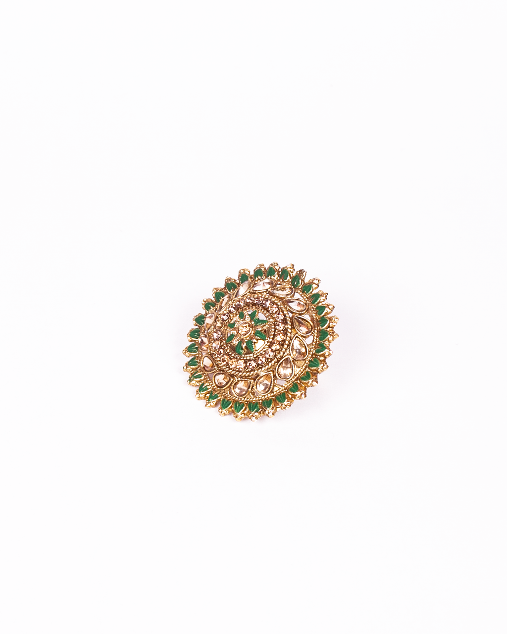Gold-Polished Alloy Ethnic Designer Cocktail Ring - The Pari | Grocsy