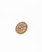 Gold-Polished Alloy Ethnic Designer Cocktail Ring - The Pari | Grocsy
