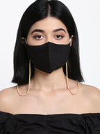 Stone And Gold-Polished Mask Chain - Ruby Raang | Grocsy