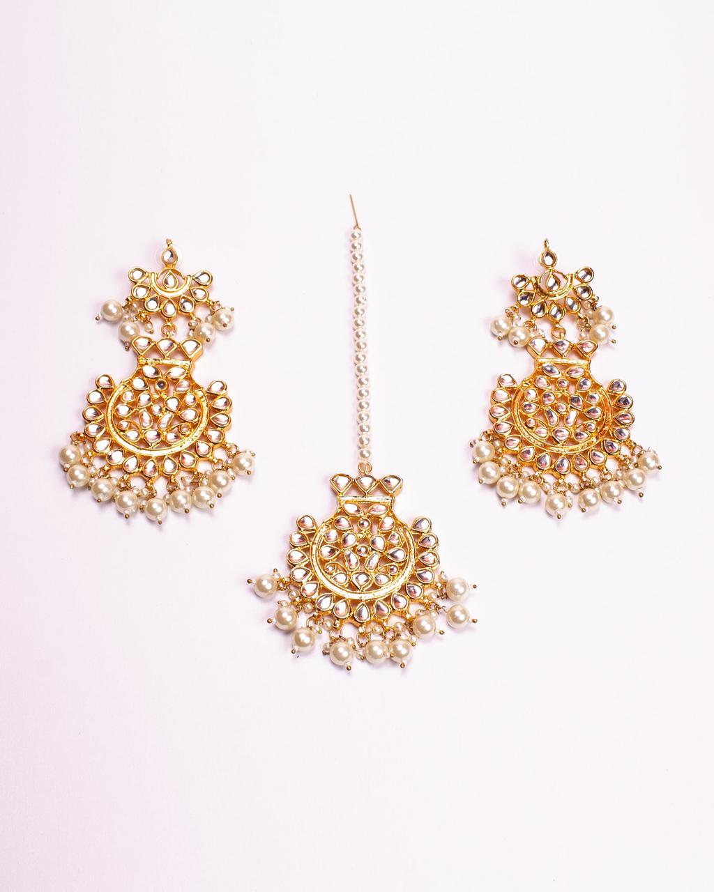 Gold-Polished Alloy Pearl And Kundan Choker Necklace Set - The Pari | Grocsy