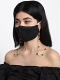 Stone And Gold-Polished Mask Chain - Ruby Raang | Grocsy