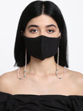 Stone And Gold-Polished Mask Chain - Ruby Raang | Grocsy