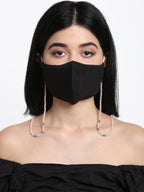 Stone And Gold-Polished Mask Chain - Ruby Raang | Grocsy