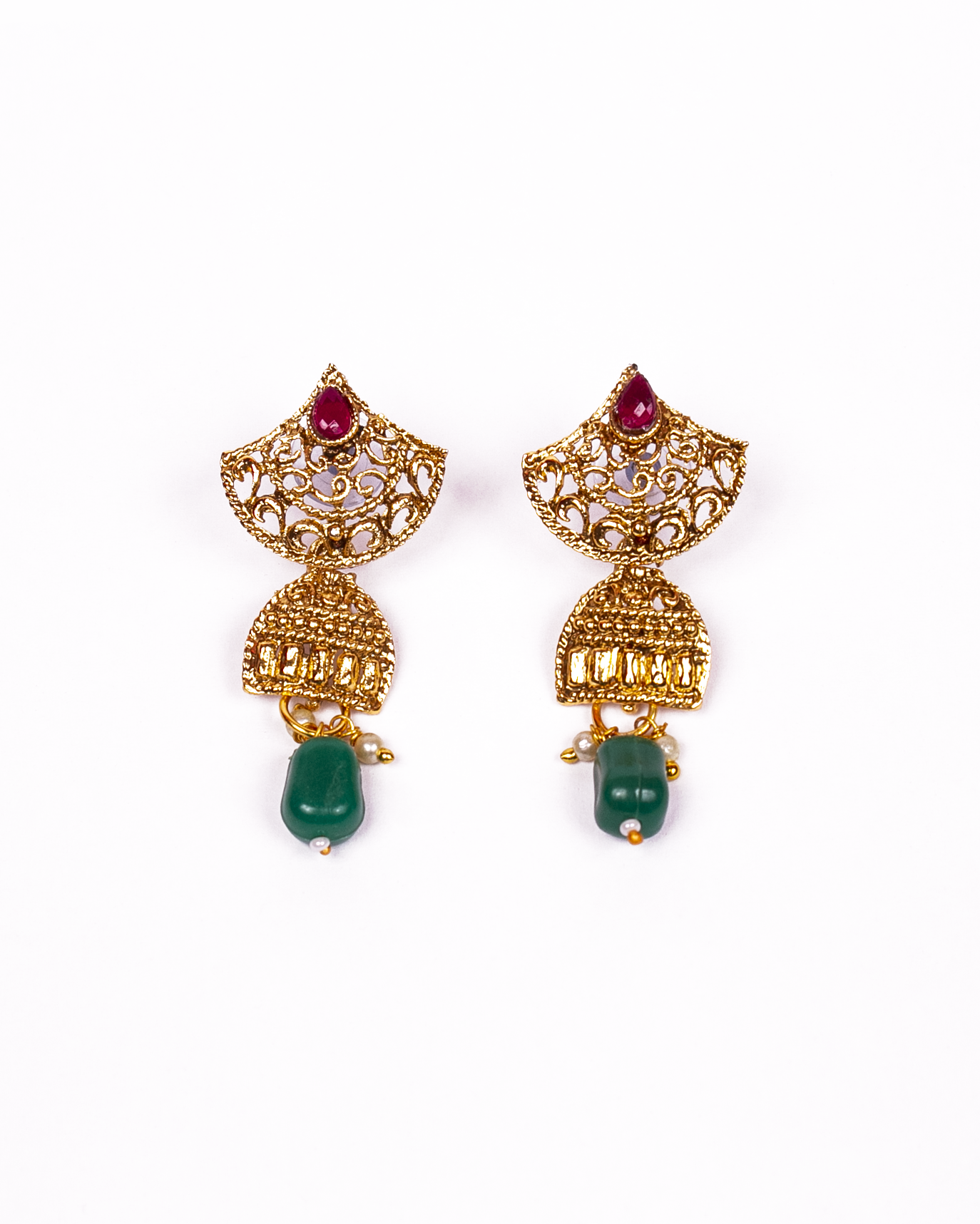 Gold-Polished Alloy Pearl And Beads Mala Pendant Set - The Pari | Grocsy