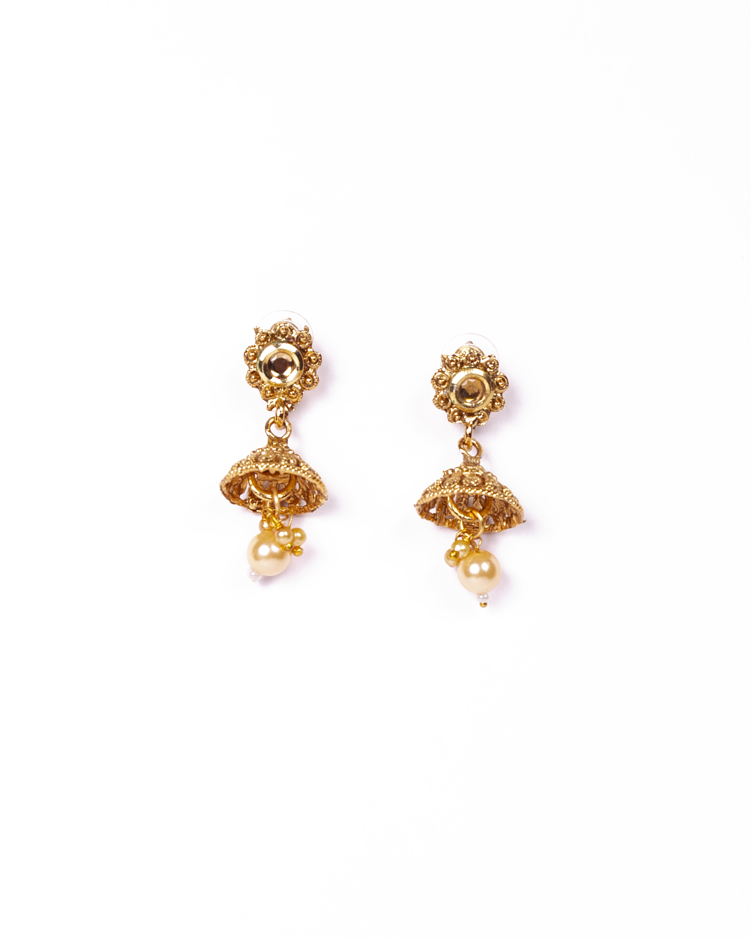 Gold-Polished Alloy Pearl And Beads Mala Pendant Set - The Pari | Grocsy