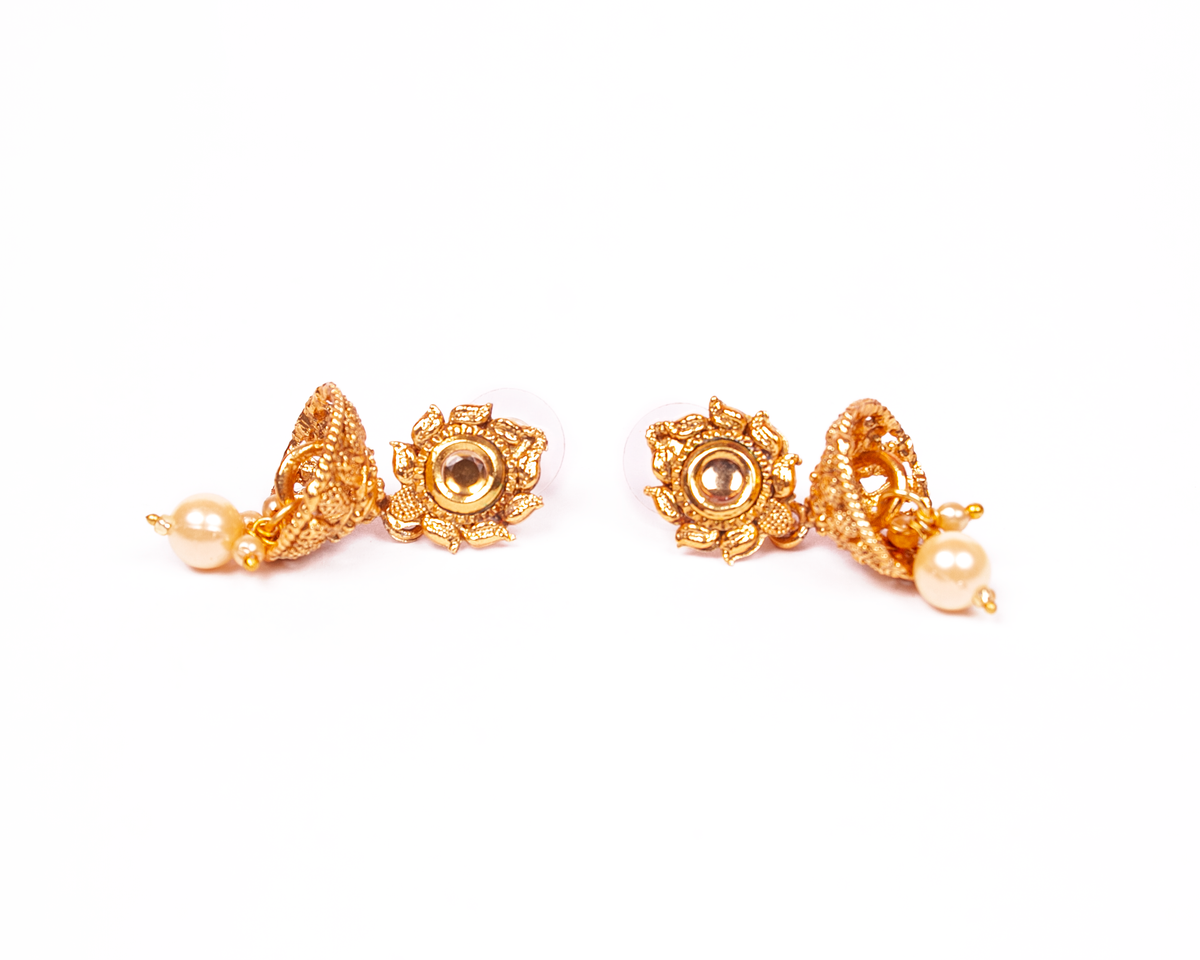 Gold-Polished Alloy Pearl And Beads Mala Pendant Set - The Pari | Grocsy