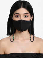 Stone And Gold-Polished Mask Chain - Ruby Raang | Grocsy