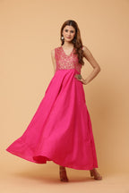 Fab Fashion Pink Sleeveless Anarkali Dress | Grocsy