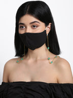 Stone And Gold-Polished Mask Chain - Ruby Raang | Grocsy