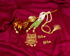 Gold-Polished Alloy Pearl And Beads Mala Pendant Set - The Pari | Grocsy