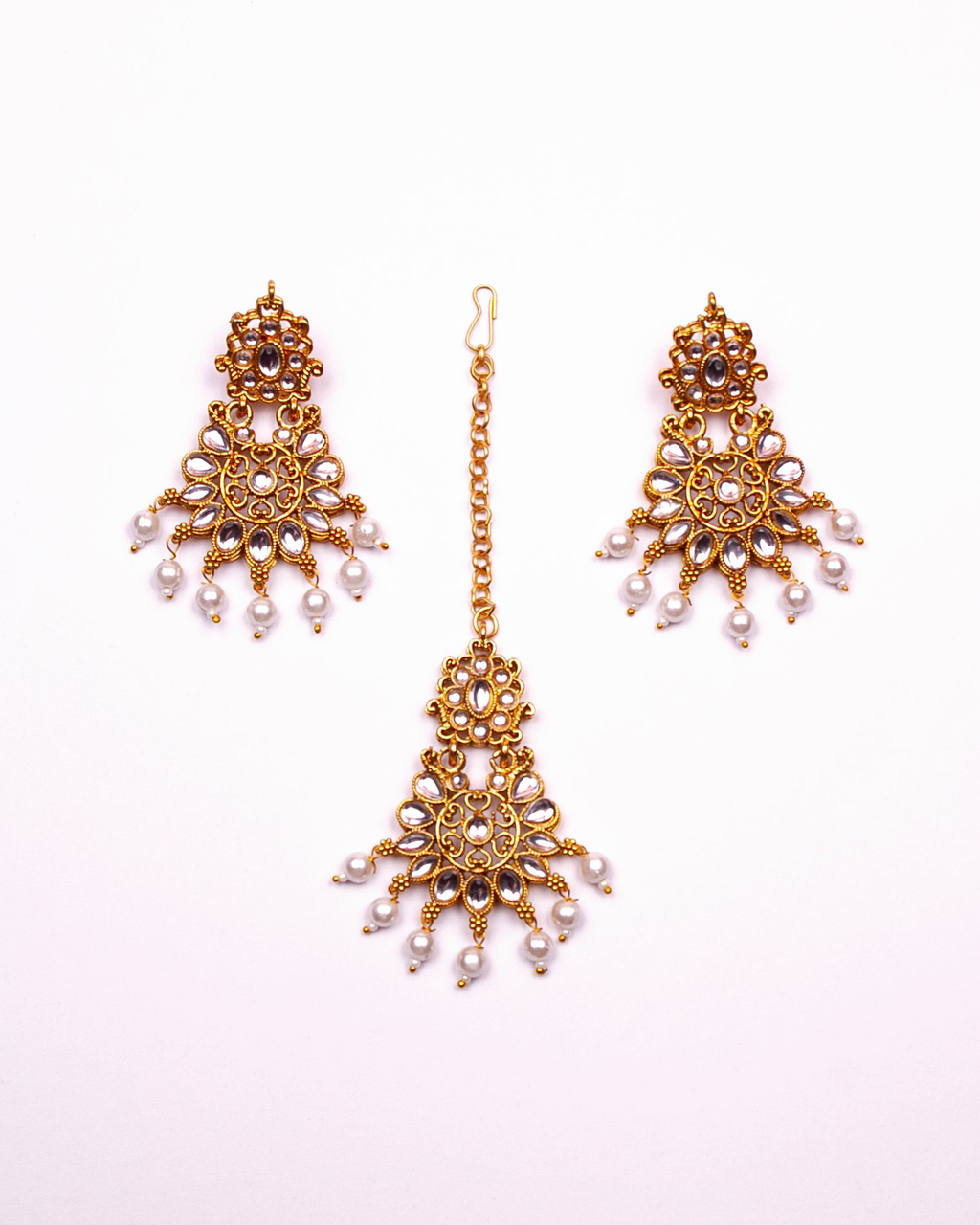 Gold-Polished Alloy Designer Pearl And Alloy Choker Necklace - The Pari | Grocsy