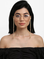 Stone And Gold-Polished Mask Chain - Ruby Raang | Grocsy