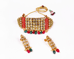Gold-Polished Alloy Kundan Designer Choker Necklace Set - The Pari | Grocsy