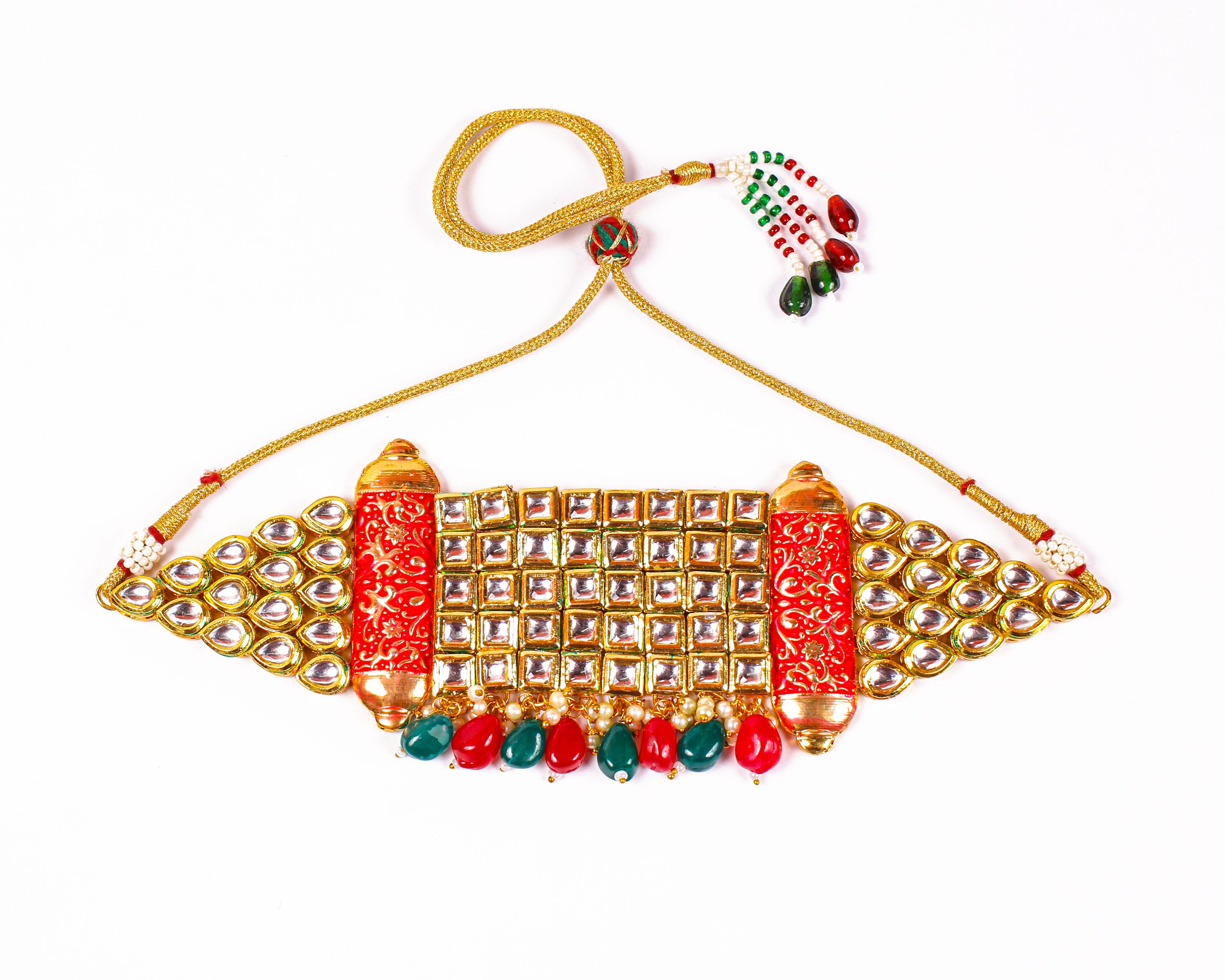 Gold-Polished Alloy Kundan Designer Choker Necklace Set - The Pari | Grocsy