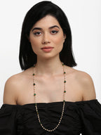 Stone And Gold-Polished Mask Chain - Ruby Raang | Grocsy