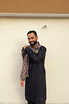 Black Mirror Designer Kurta by Hilo Design | Grocsy