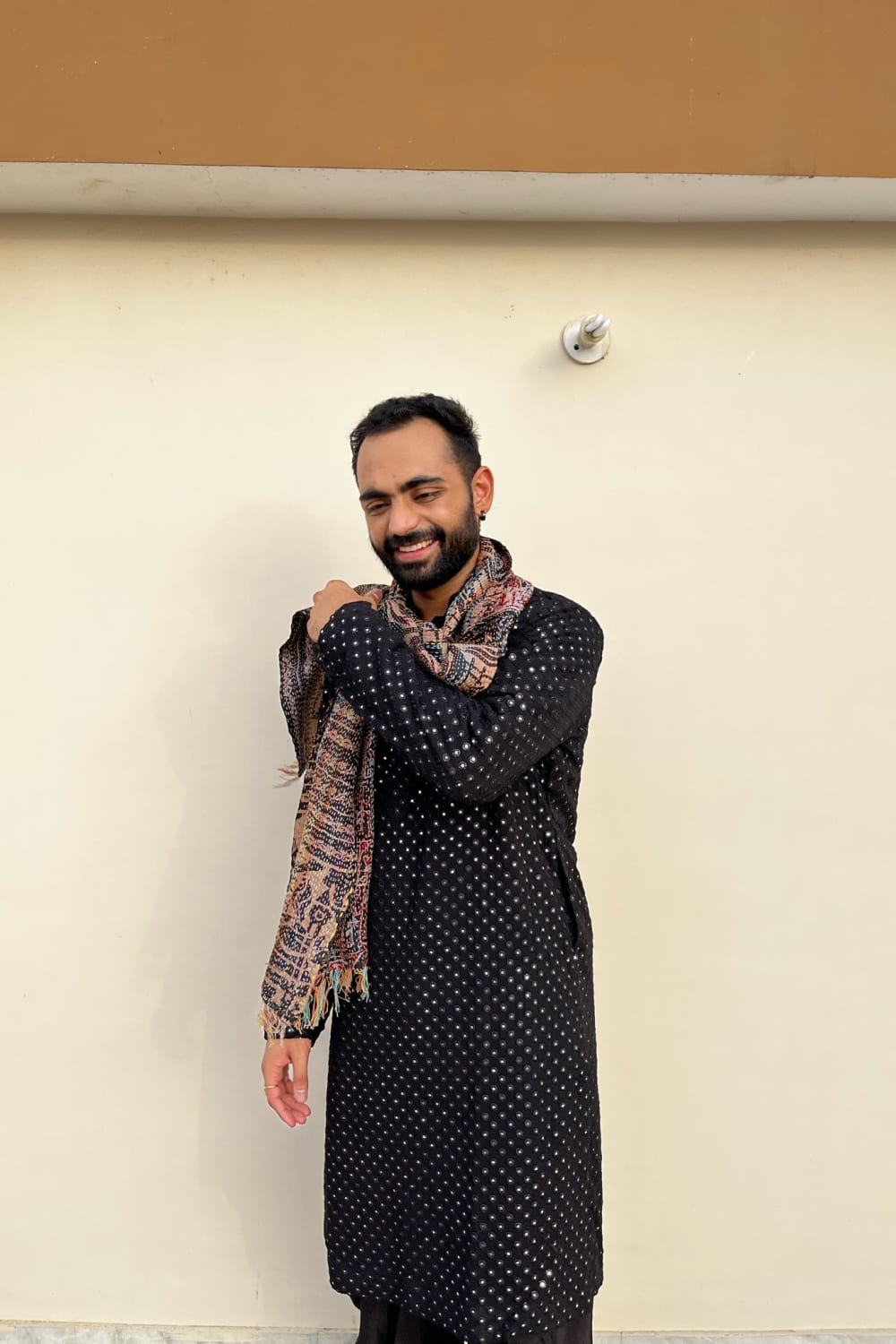 Black Mirror Designer Kurta by Hilo Design | Grocsy