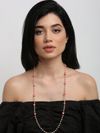 Stone And Gold-Polished Mask Chain - Ruby Raang | Grocsy