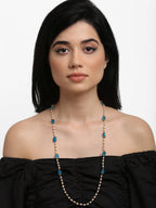 Stone And Gold-Polished Mask Chain - Ruby Raang | Grocsy