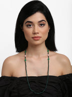 Stone And Gold-Polished Mask Chain - Ruby Raang | Grocsy