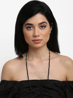 Stone And Gold-Polished Mask Chain - Ruby Raang | Grocsy