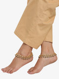 White Gold-Polished Anklets Set Of 2 - Ruby Raang | Grocsy