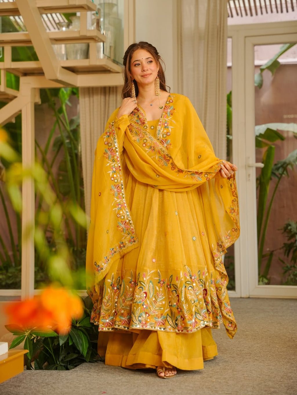 Yash Enterprise Yellow Crunchy Silk Party Wear Sharara Suit Set | Grocsy