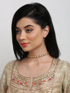 Gold-Polished Kundan Choker - Ruby Raang | Grocsy