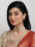 Kundan Choker With Pearls, Earrings - Ruby Raang | Grocsy