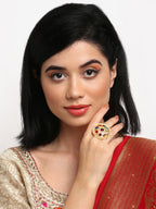 Kundan Ring - Ruby Raang | Grocsy