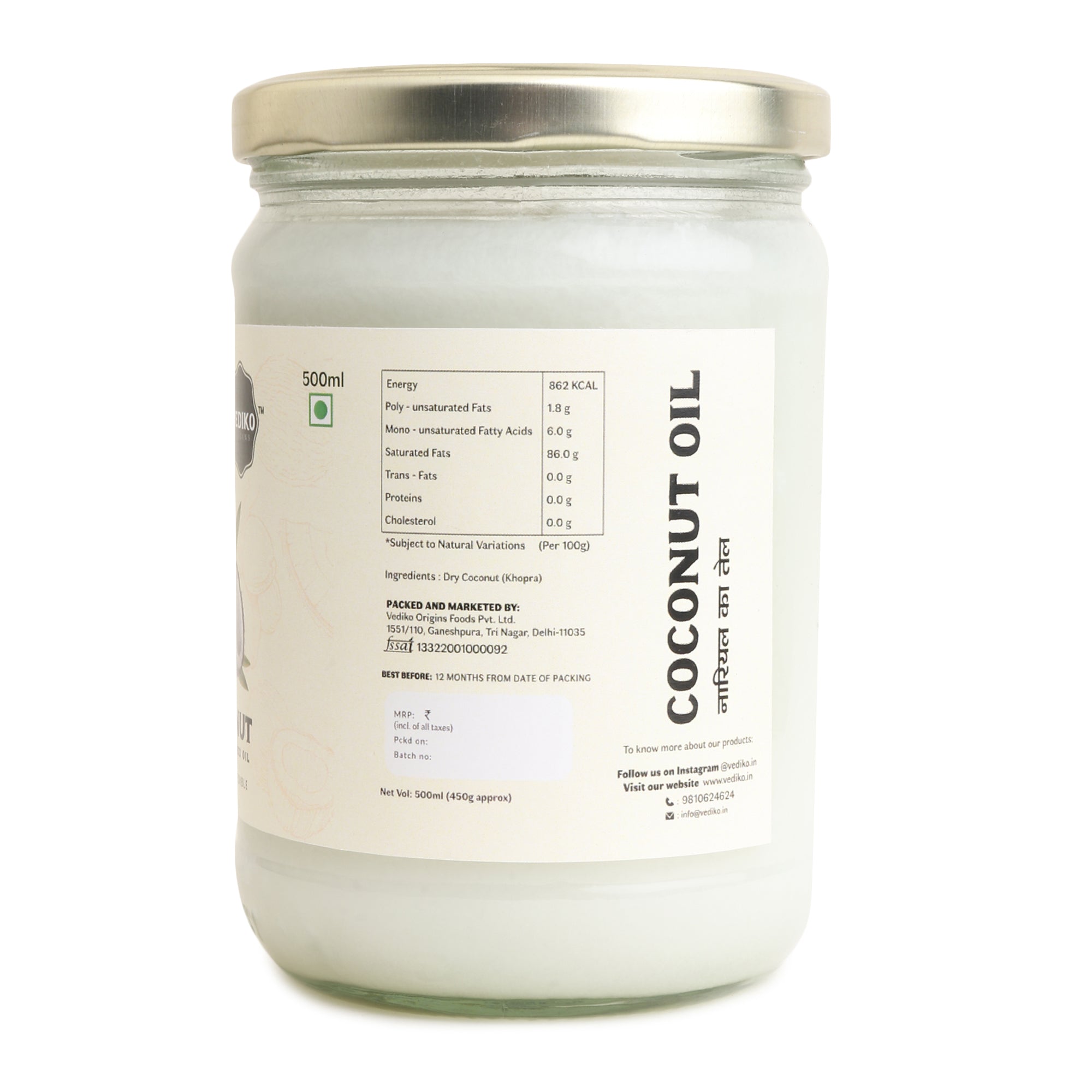 Vediko Origins Coconut Oil | Grocsy