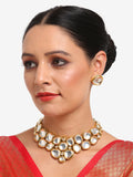 Gold Kundan Choker With Studs - Ruby Raang | Grocsy
