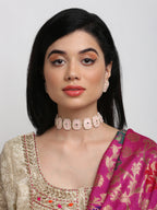Kundan Choker With Pearls, Earrings & Maang Tikka - Ruby Raang | Grocsy