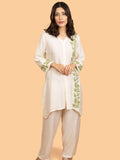 Gharana India Pure Muslin Short Chikankari Kurta | Grocsy