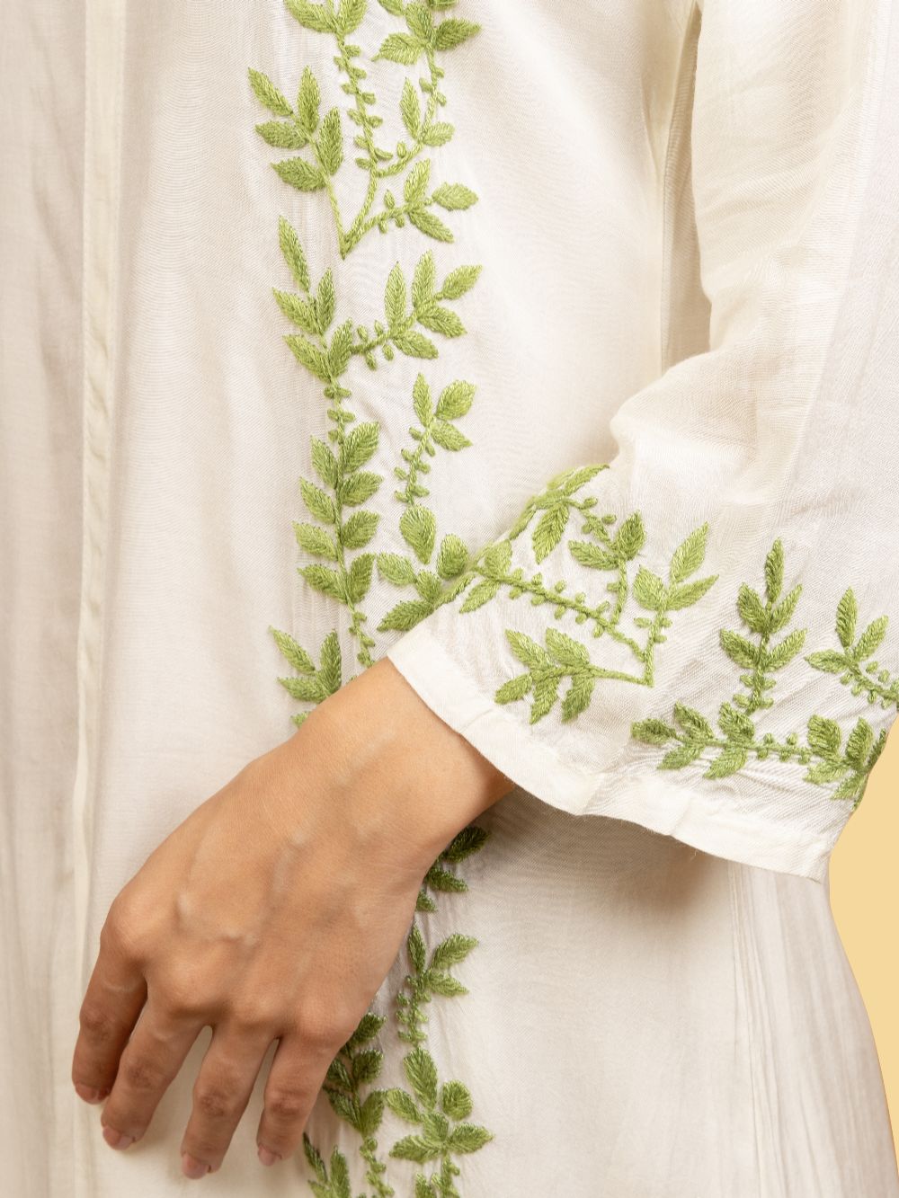 Gharana India Pure Muslin Short Chikankari Kurta | Grocsy