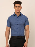 Jainish Men's Mens Brought Checked Formal shirts - Blue | Grocsy