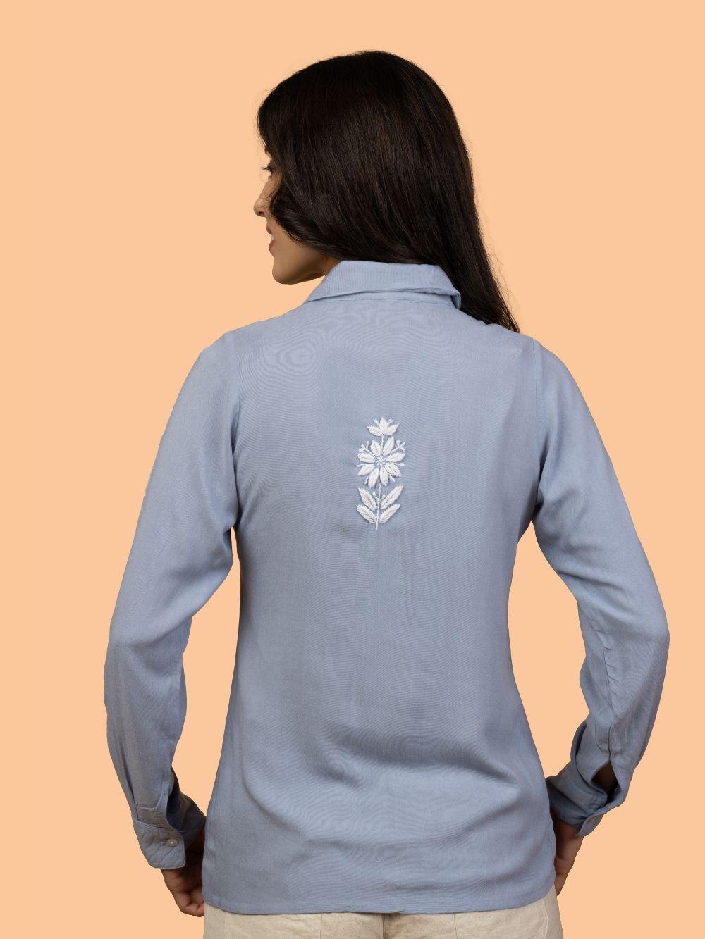 Gharana India Rayon Grey Coloured Chikankari Shirt Top | Grocsy