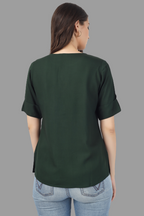 House of RP Women Green Rayon Solid Casual Tunic | Grocsy